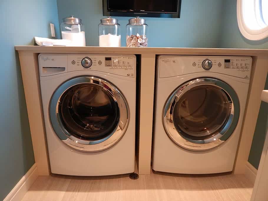 washing machine and dryer under cabinet