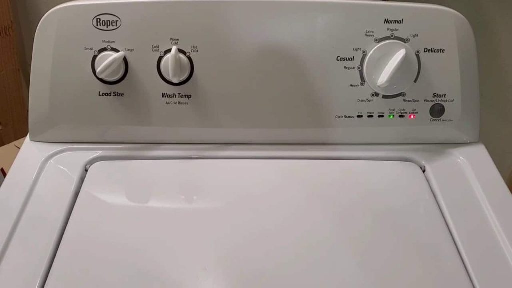 Roper washing machine stuck on sensing fill