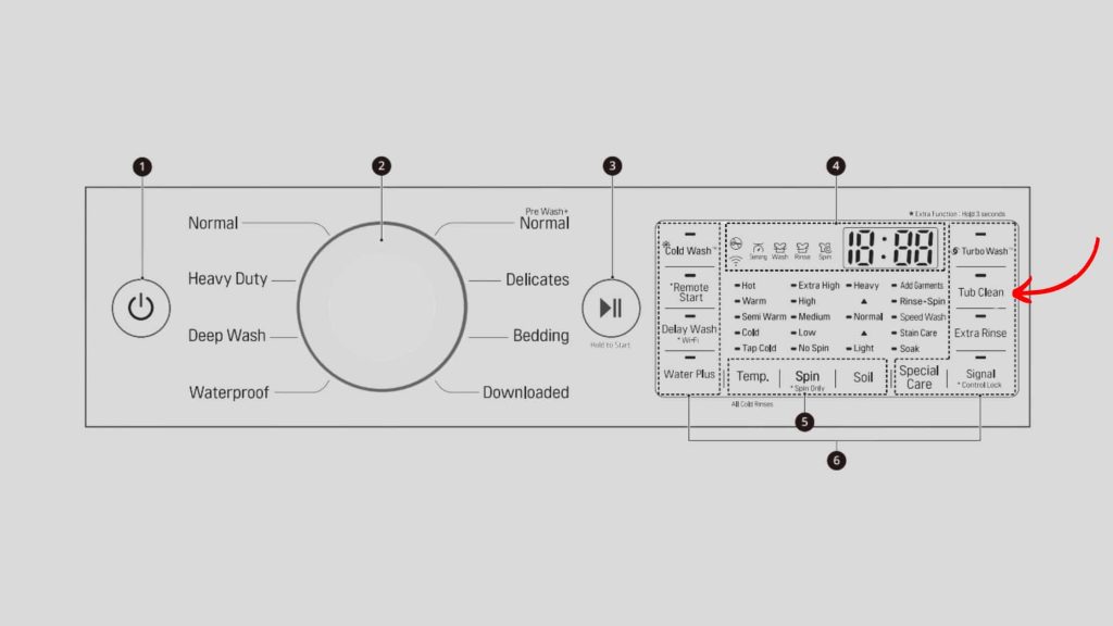 LG tub clean cycle