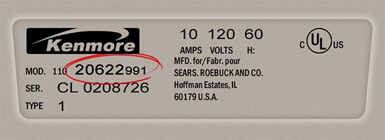 kenmore washer serial number