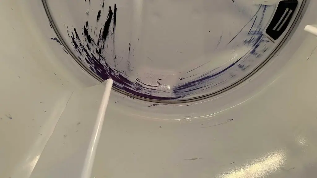 Dried ink in a dryer