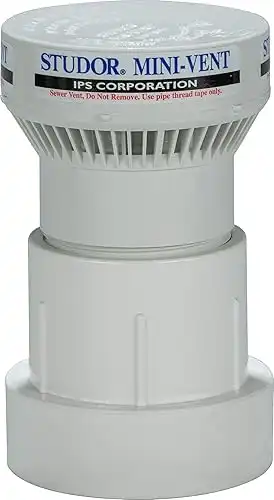 Studor 20341 Mini-Vent Air Admittance Valve with PVC Adapter, 1-1/2- or 2-Inch Connection