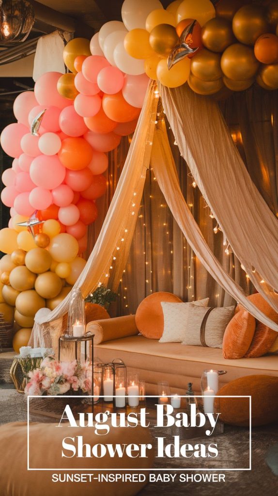 August baby shower ideas sunset