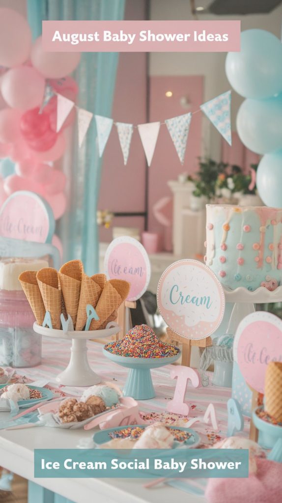 August baby shower ideas ice cream