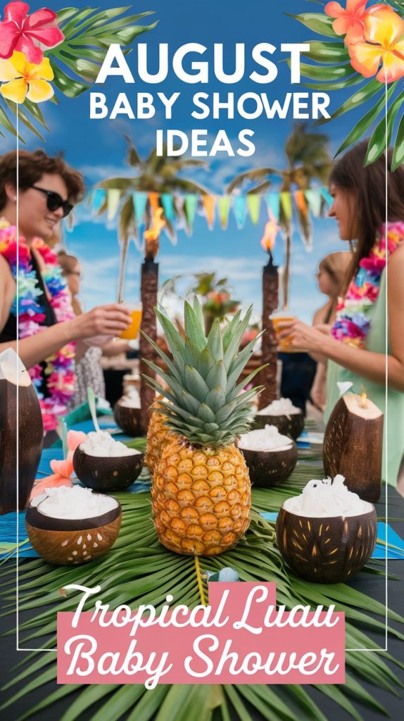 August baby shower ideas  tropical