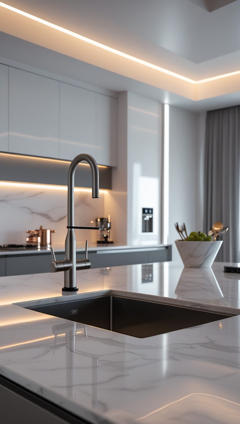 Touchless smart faucets for modern kitchens