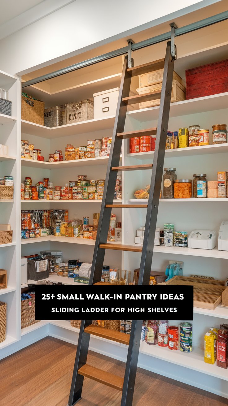 Sliding Ladder for High Shelves