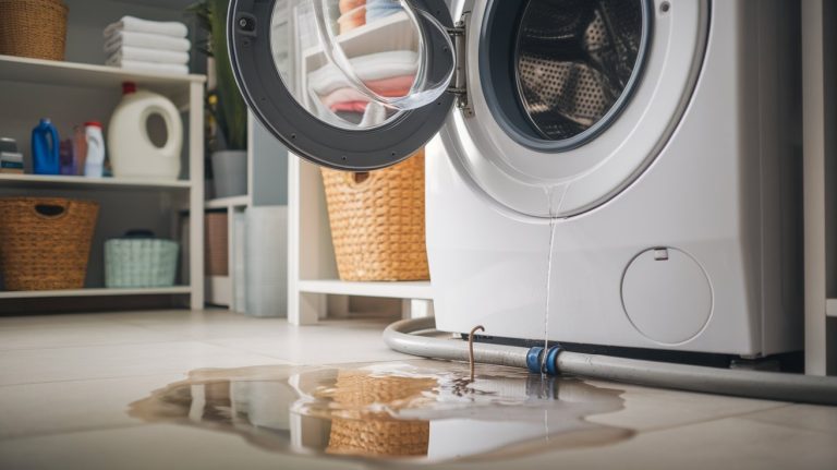 Sound of Running Water Behind Washing Machine