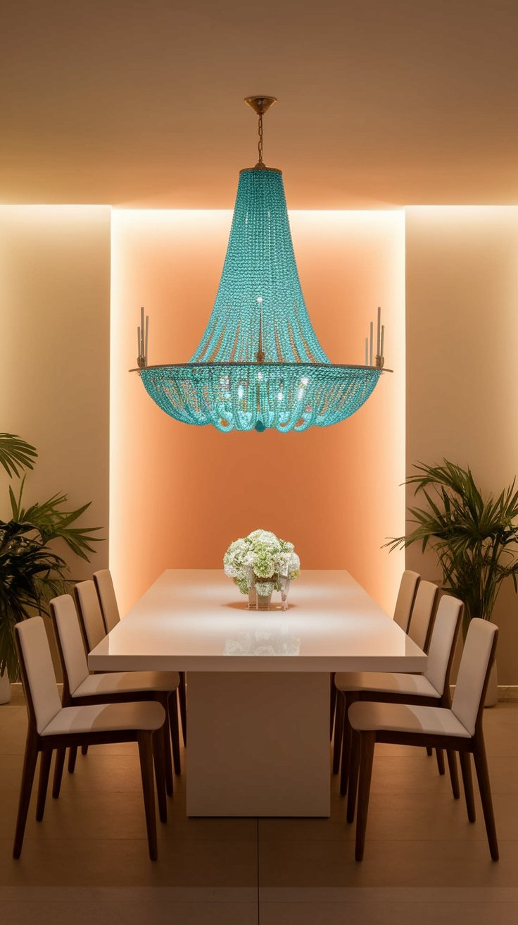 Play with colorful lighting fixtures