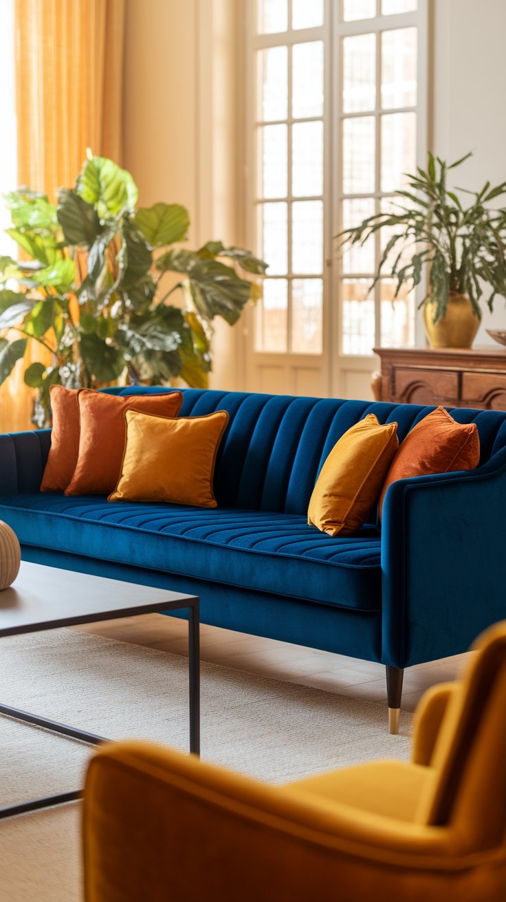 Go big with a colorful sofa