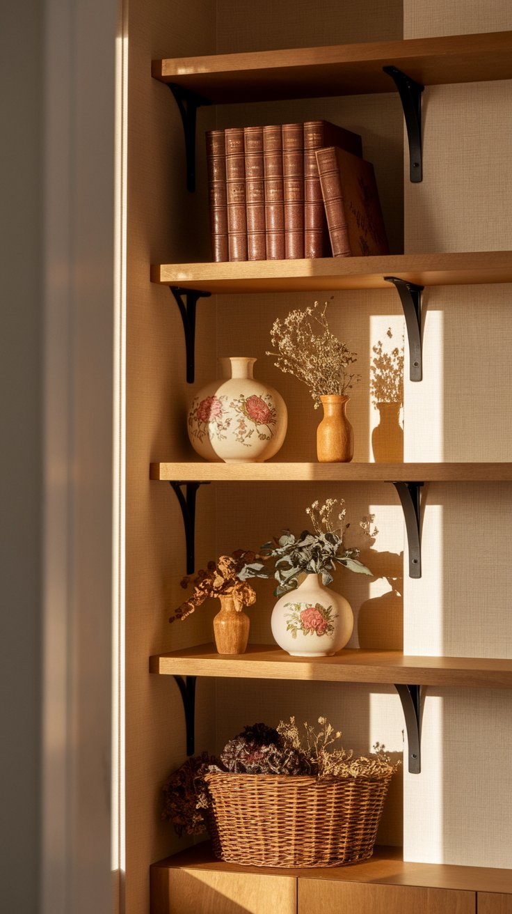 Distressed Open Shelving for a Rustic Display