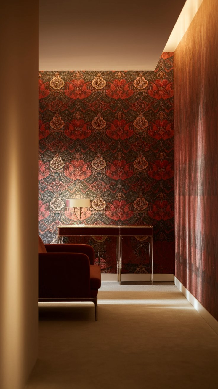 Experiment with bold wallpaper patterns