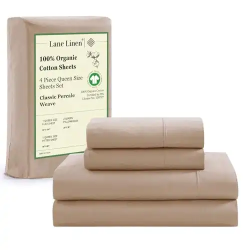 LANE LINEN 100% Organic Cotton Sheets Set