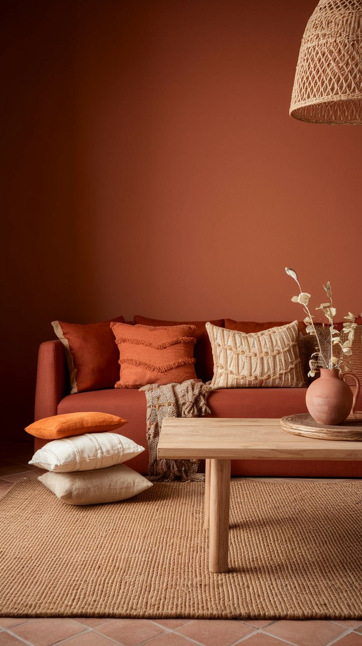 Bring warmth and comfort with terracotta and clay tones