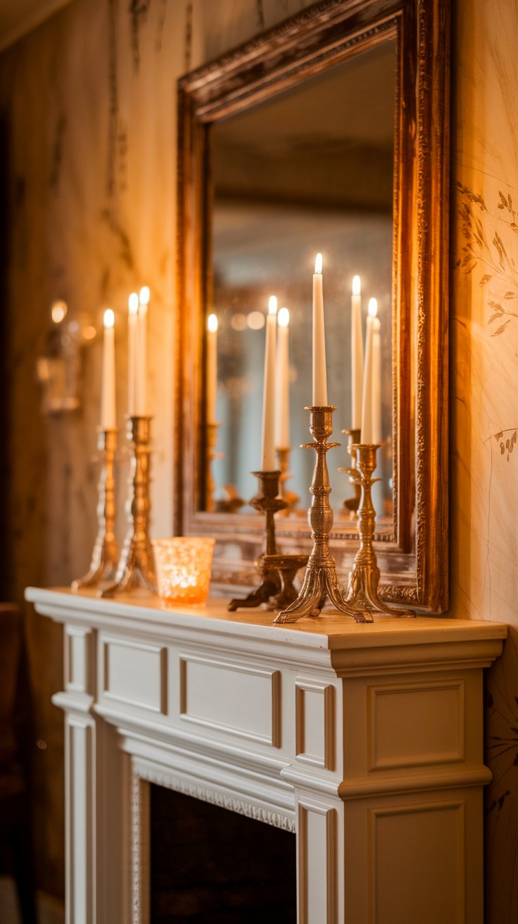 French-Inspired Fireplace Mantel Decor