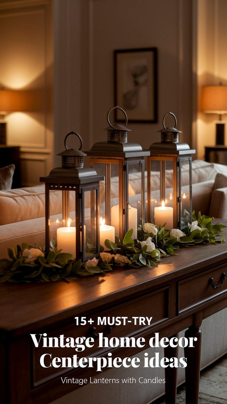 Vintage Lanterns with LED Candles