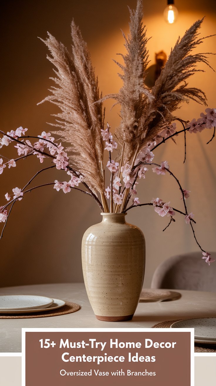 Oversized Statement Vase with Branches