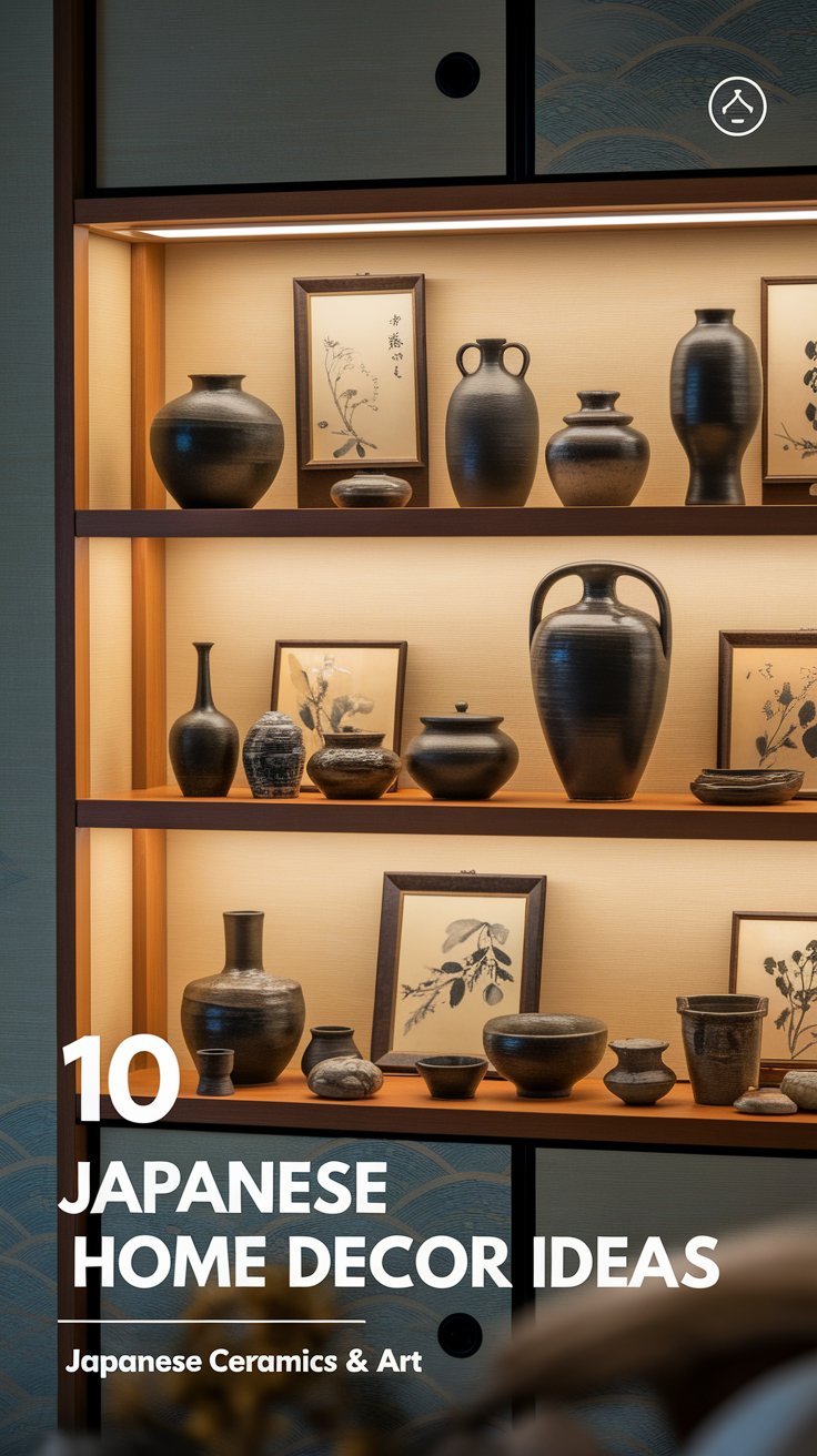 Display Japanese Ceramics and Minimalist Art