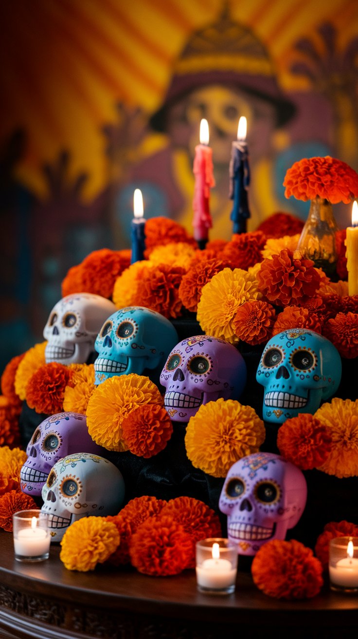 Sugar Skull Decorations for a Dia de los Muertos Vibe