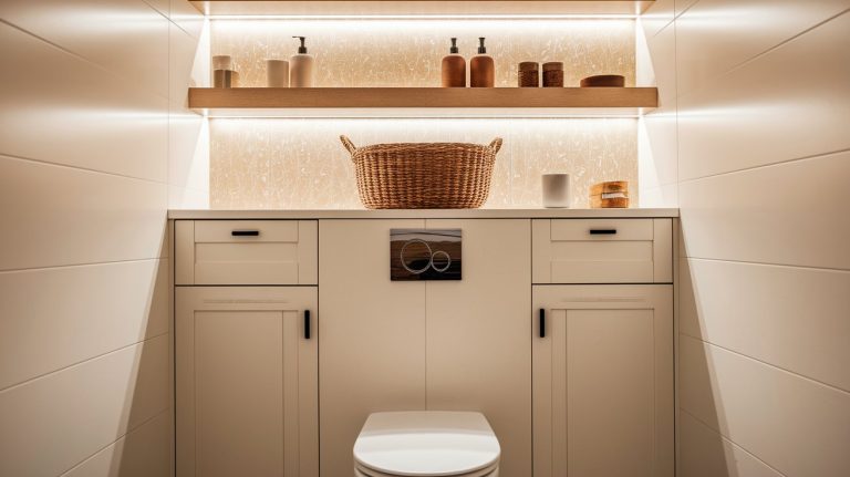 Organizational Behind Toilet Decor Ideas