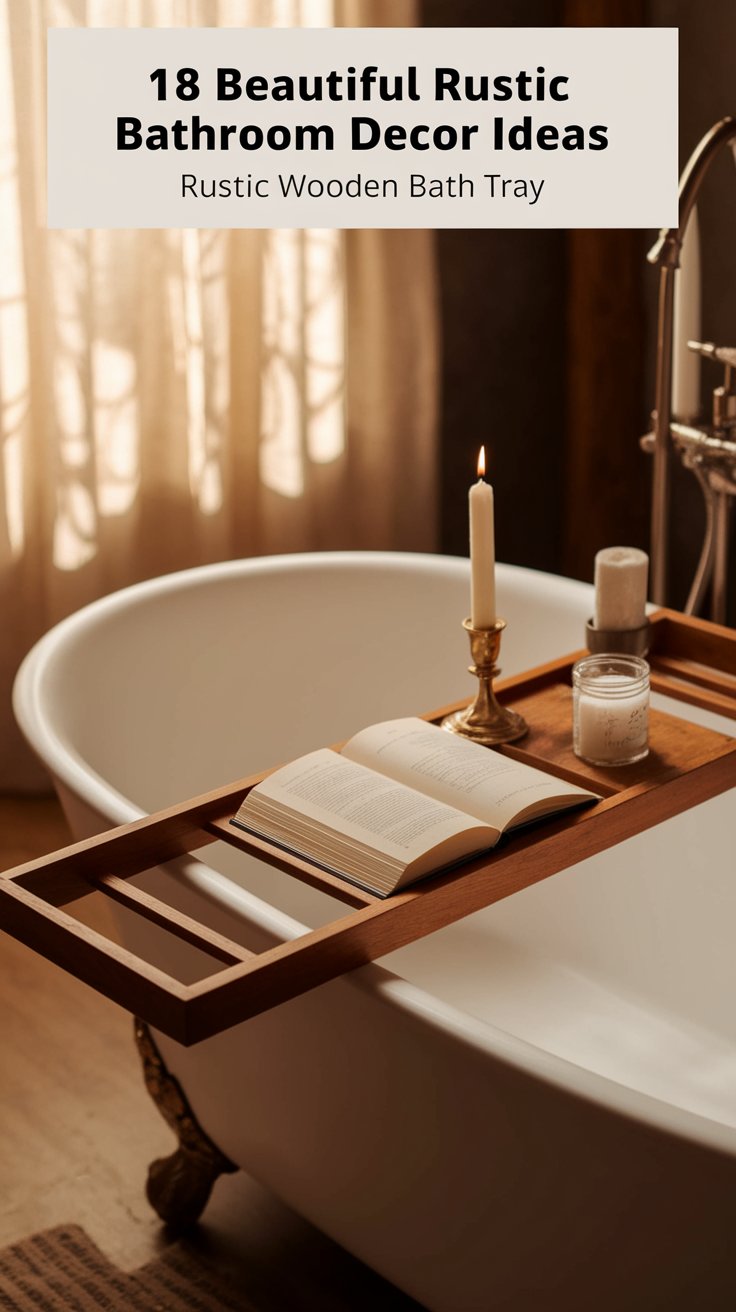 Antique or Wooden Bath Tray for a Relaxing Touch