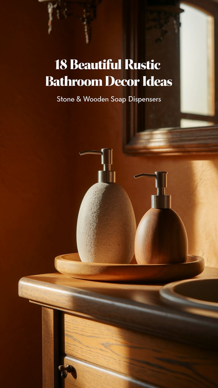 Stone or Wooden Soap Dispensers for a Cohesive Look