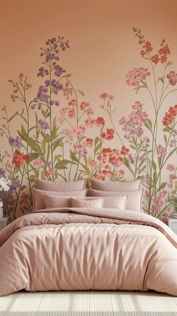 Add a Floral or Botanical Wallpaper Accent Wall