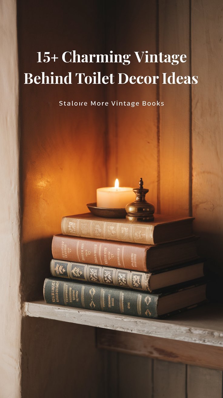 Stacked Vintage Books with a Decorative Candle