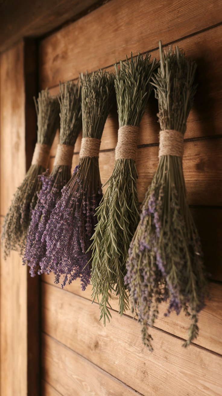 Hanging Dried Flowers and Wreaths