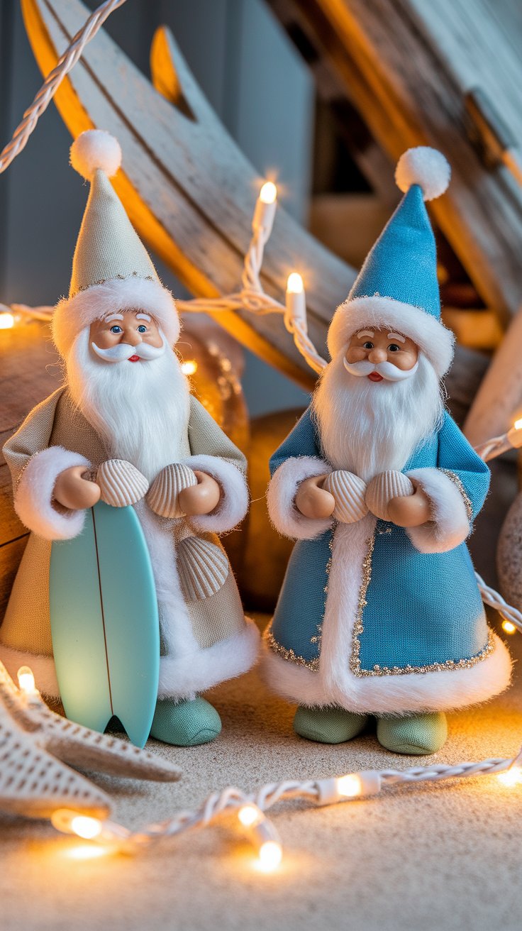 Nautical Santa Figurines For A Seaside Twist