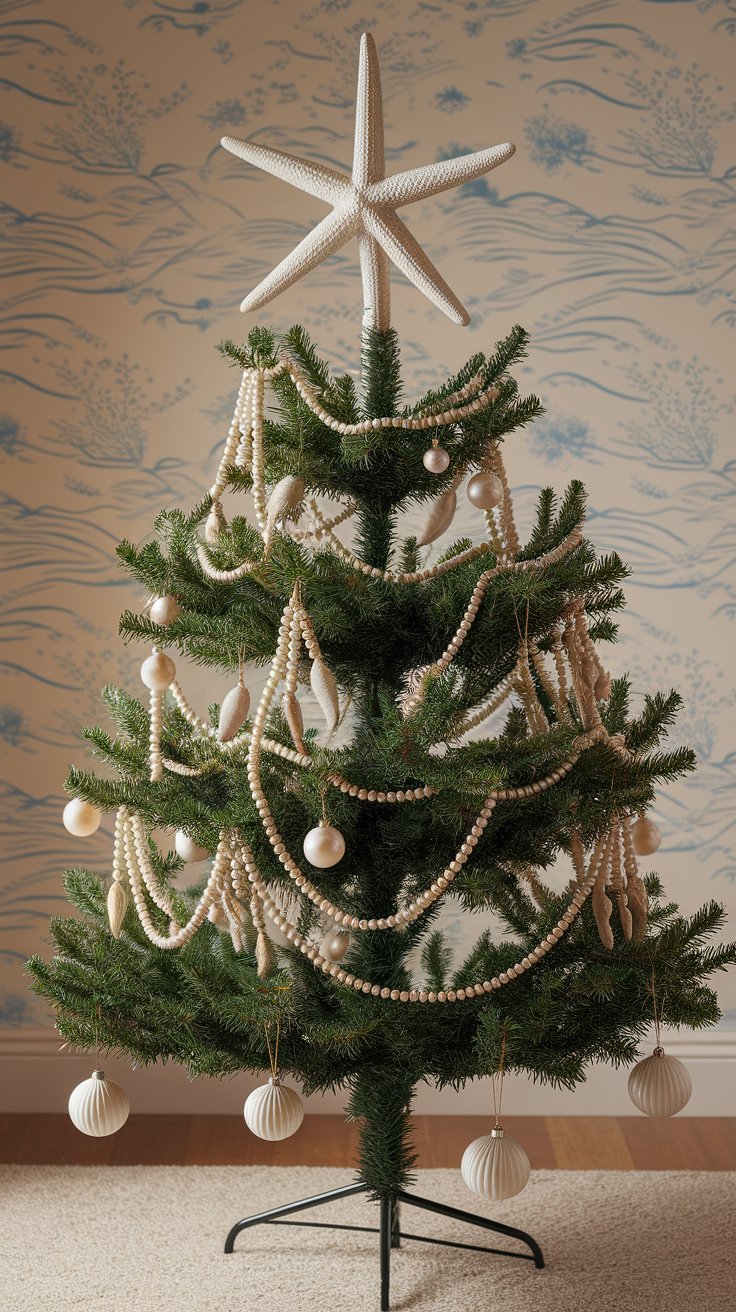 Starfish And Pearl Christmas Tree Toppers