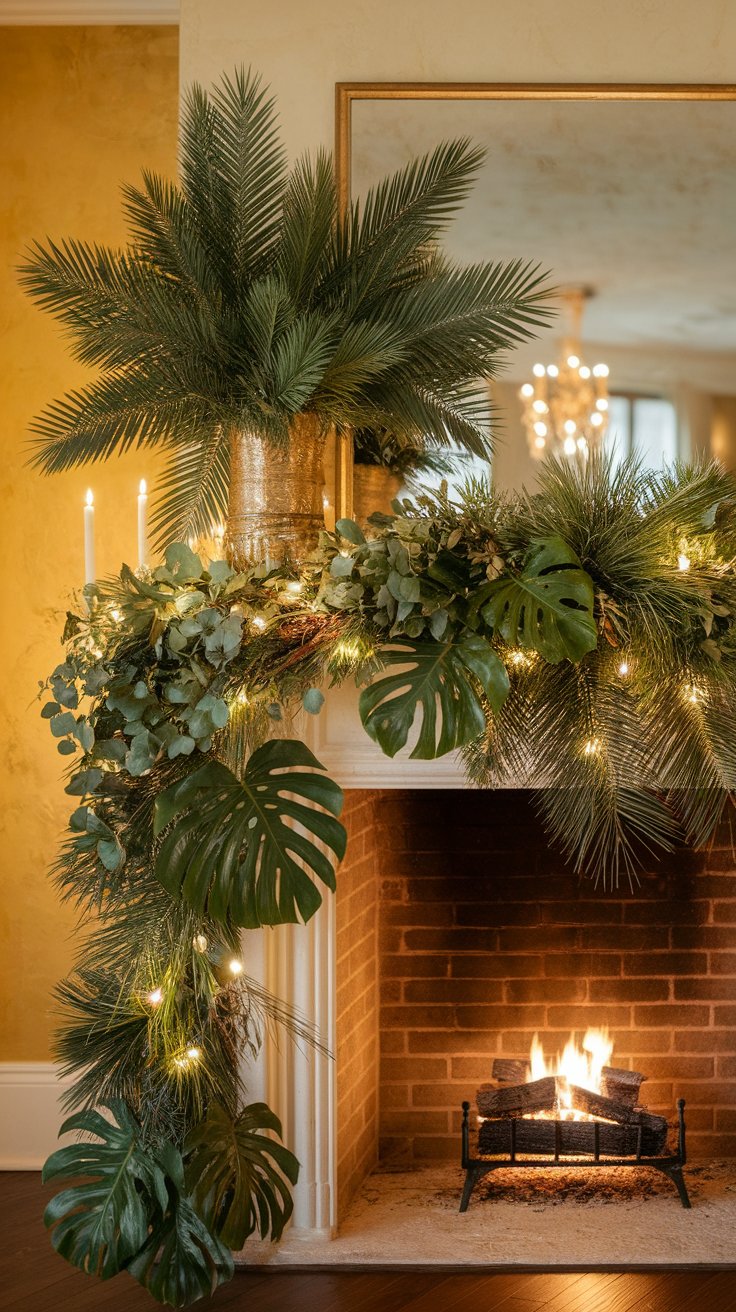 Tropical Greenery Instead Of Traditional Christmas Foliage