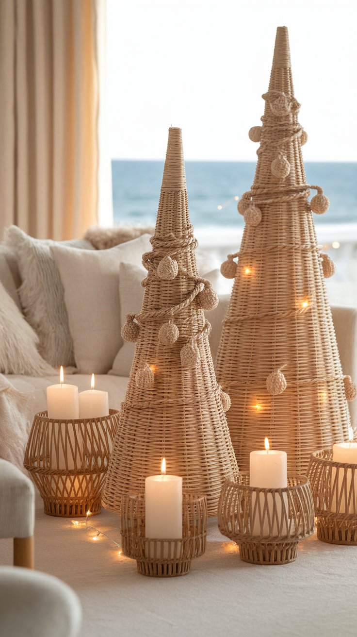 Wicker And Rope Accents For A Laid-Back Holiday Feel