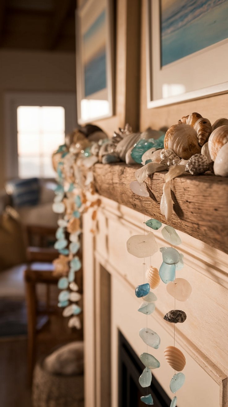 Beach Glass And Shell Garland For A Coastal Touch