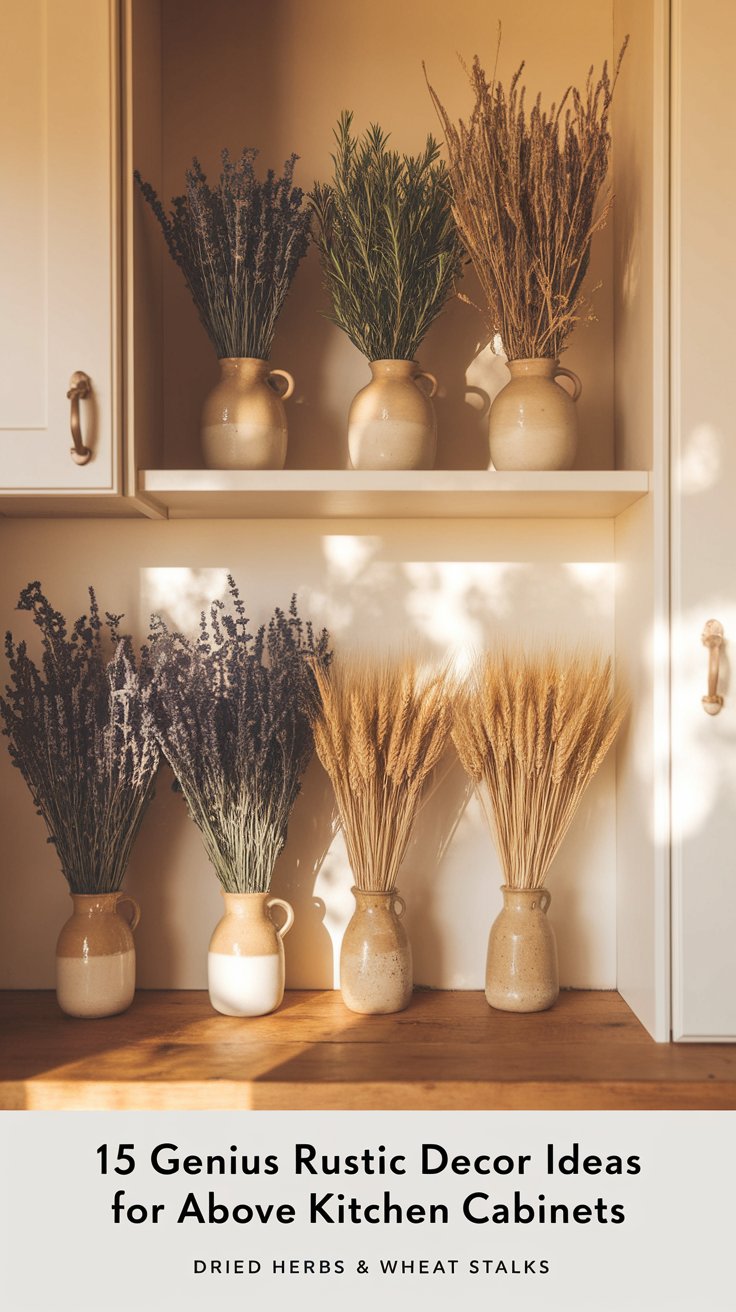 Decorate with Dried Herbs and Bundled Wheat Stalks