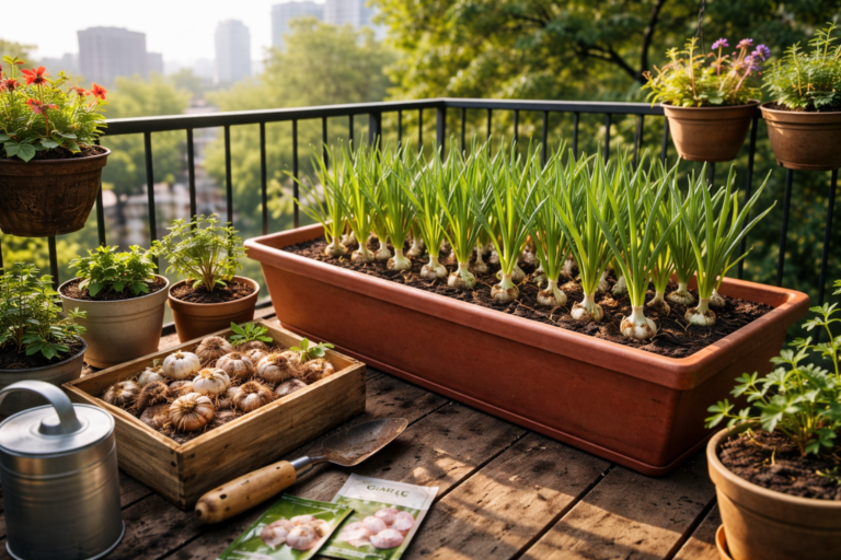 Grow Garlic in Containers on a Balcony