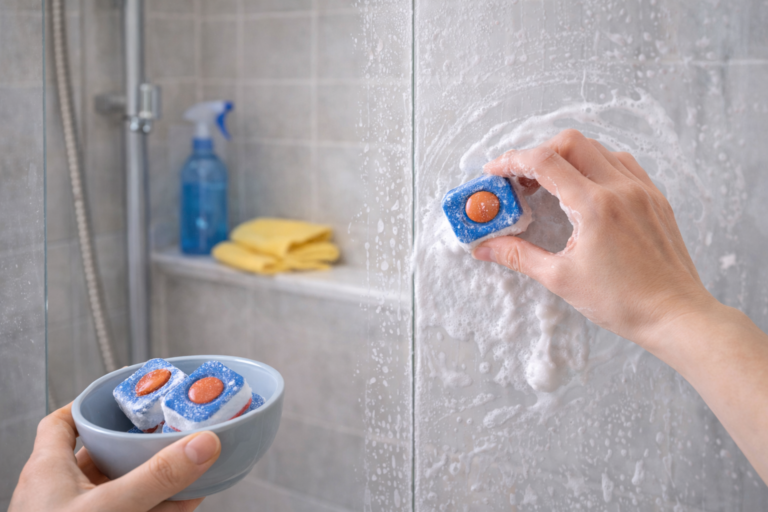 Cleaning Your Shower with Dishwasher Tablets (Does the Hack Actually Work)