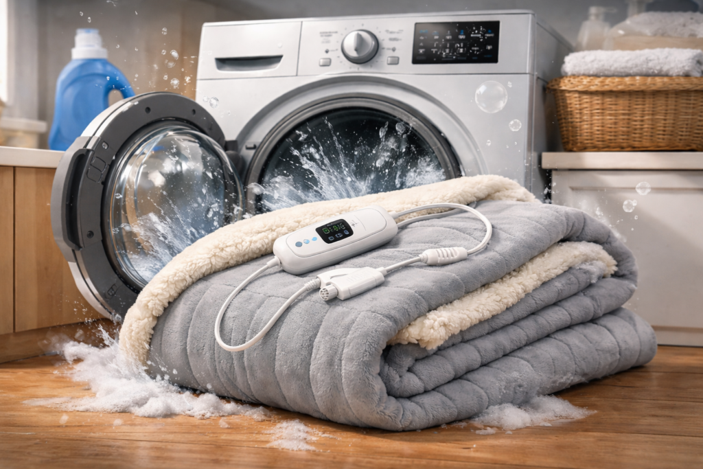 electric blanket in washer